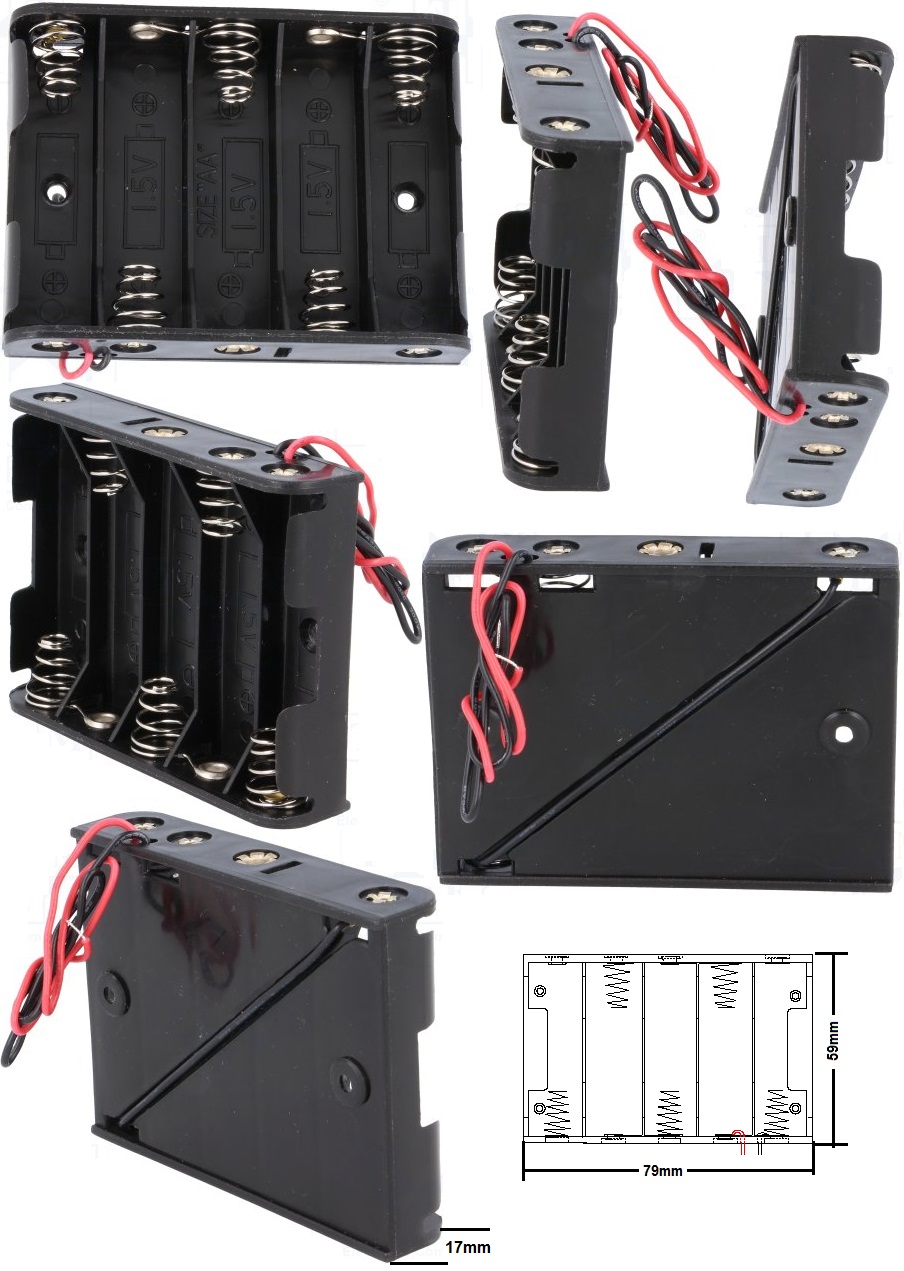 4 Piezas De Portapilas 4 Pilas Aa Con Cable Bateria Doble A, Portapilas Aa - Foto 11